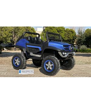 COCHE INFANTIL Mercedes-Benz UNIMOG, Azul, Control Remoto de 2.4 Ghz, 4 MOTORES DE 12V - BN-UNIBLUE